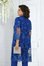 Încarcă imaginea în vizualizatorul Galerie, Costum albastru din trei piese elegant și luxos
