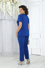 Încarcă imaginea în vizualizatorul Galerie, Costum albastru din trei piese elegant și luxos
