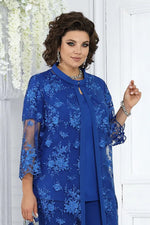 Încarcă imaginea în vizualizatorul Galerie, Costum albastru din trei piese elegant și luxos
