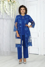 Încarcă imaginea în vizualizatorul Galerie, Costum albastru din trei piese elegant și luxos
