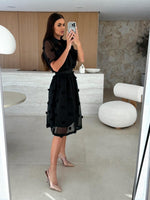 Încarcă imaginea în vizualizatorul Galerie, Rochie din bumbac din doua piese cu maneci scurte si model floral
