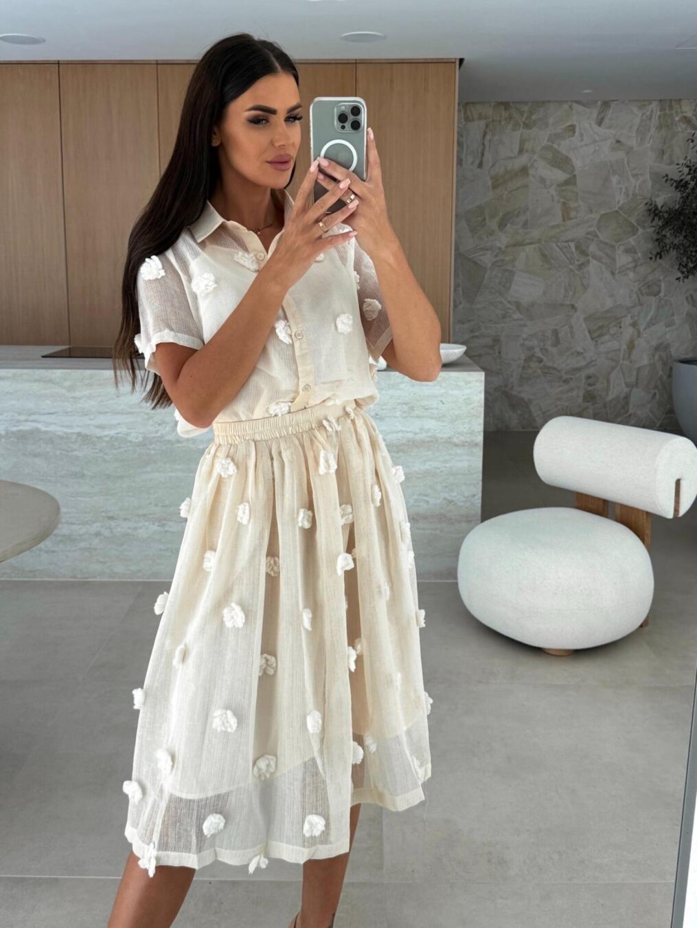 Rochie din bumbac din doua piese cu maneci scurte si model floral