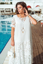 Încarcă imaginea în vizualizatorul Galerie, Rochie din matase noua de vara cu cusaturi din dantela
