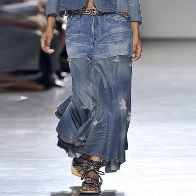 Fusta din denim vintage din anii 90 ai secolului trecut